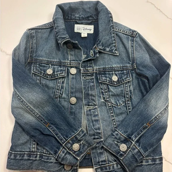 GAP Kids Blue Jean Jacket with Mickey Mouse Patch - Picture 2 of 2